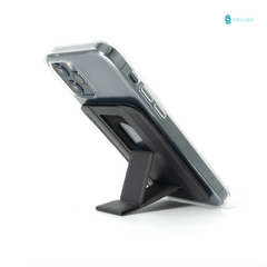 PU Leather  Magnetic Card Holder - Foldable 3 Way Phone Stand