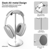 Aluminum Headphone Stand with Flexible Headrest & Solid ABS Base – Universal Headset Holder