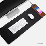 Deskmat with wireless charger. Smartphone and Airpod Charger.