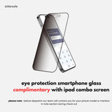 Eye + Face Skin Protection AntiGlare 5D Tempered Glass for iPad Mini 5 (2021 Version). Blue Light Blocking ABCS Glass